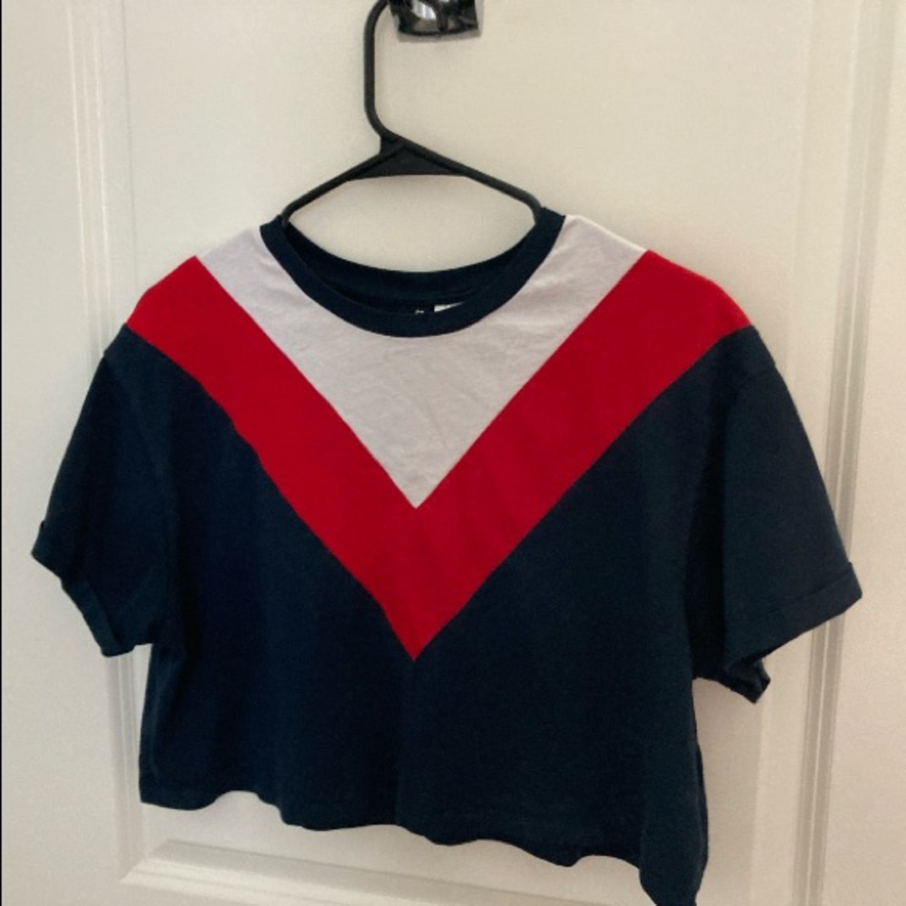Cute Navy, Red, White Crop Top